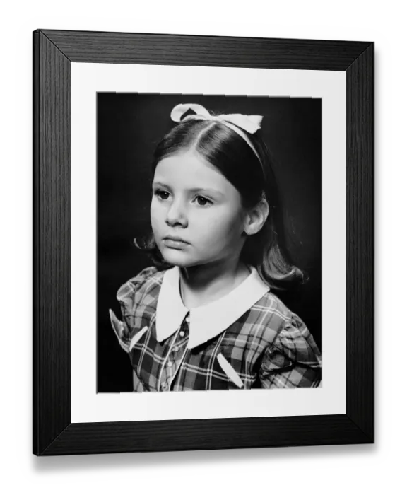 Framed Print : Portrait of sad young girl