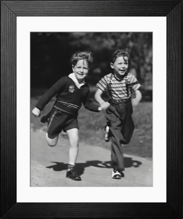 Framed Print : Two boys running Framed Print : Two boys running