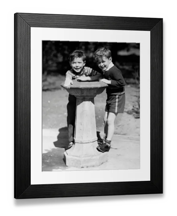 Framed Print : Boys at drinking fountain Framed Print : Boys at drinking fountain