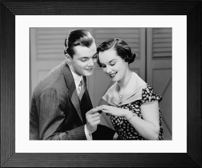 Framed Print : Man looking at womans ring Framed Print : Man looking at womans ring