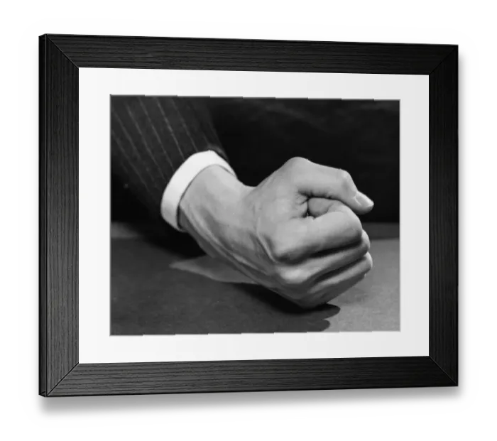 Framed Print : Mans fist. UNITED STATES - CIRCA 1950s: Mans fist Framed Print : Mans fist. UNITED STATES - CIRCA 1950s: Mans fist