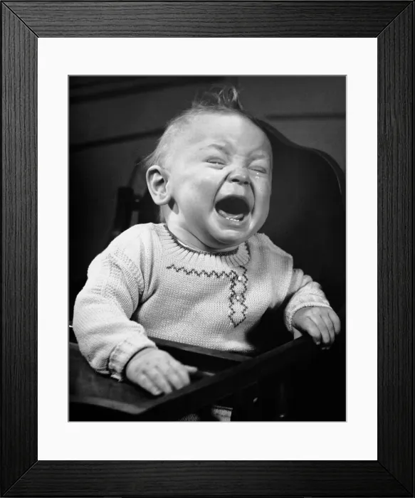 Framed Print : Portrait of baby crying Framed Print : Portrait of baby crying