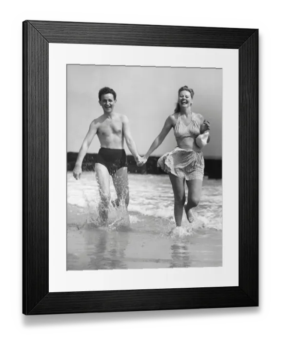 Framed Print : Couple on beach Framed Print : Couple on beach