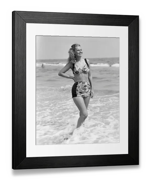 Framed Print : Woman in surf Framed Print : Woman in surf
