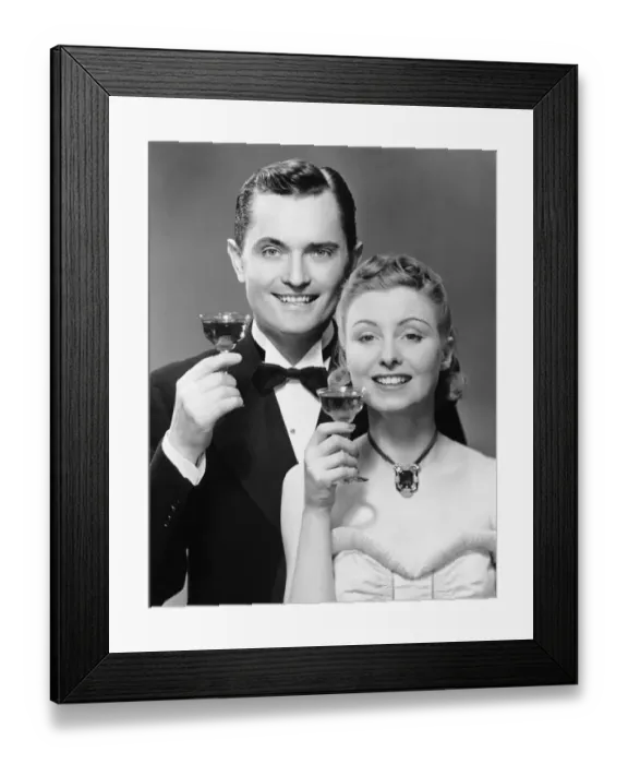 Framed Print : Couple w / champagne glasses Framed Print : Couple w / champagne glasses