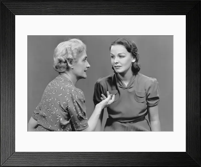 Framed Print : Mother talking w / adult daughter Framed Print : Mother talking w / adult daughter