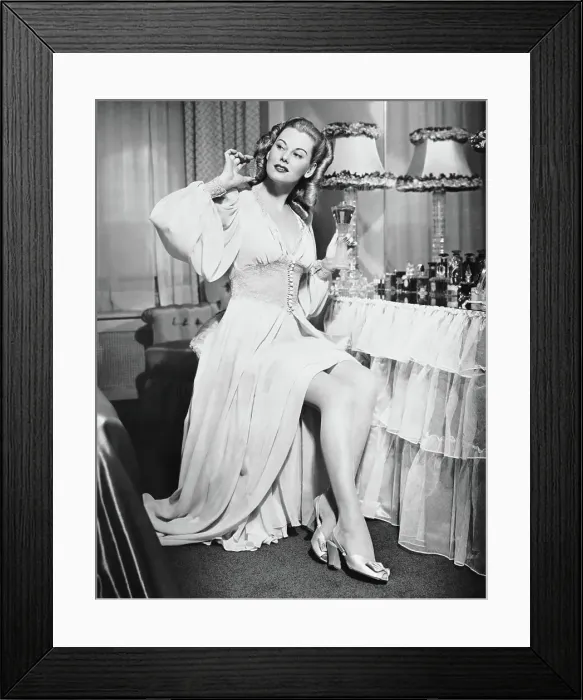Framed Print : Woman w / bottle of perfume Framed Print : Woman w / bottle of perfume