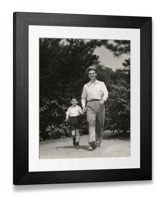 Framed Print : Father walking with son Framed Print : Father walking with son