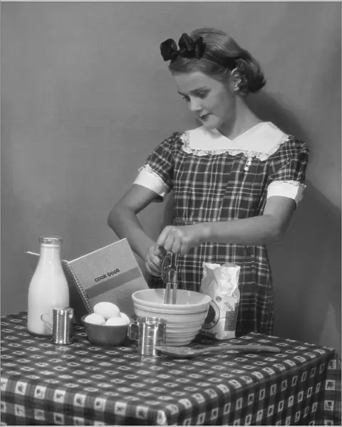 Young woman preparing food
