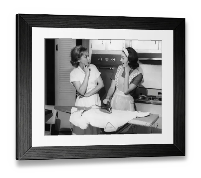 Framed Print : Two women with iron Framed Print : Two women with iron