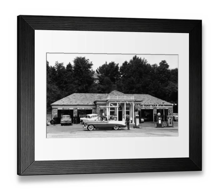Framed Print : Auto at gas station Framed Print : Auto at gas station