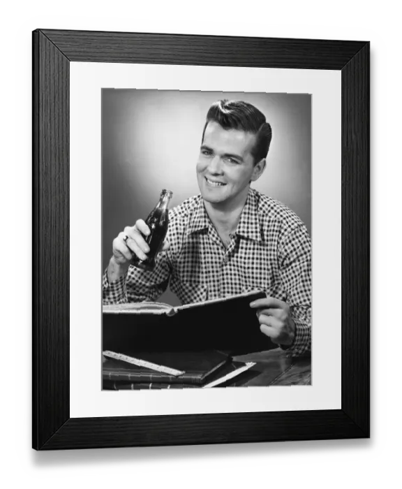 Framed Print : Man drinking soda Framed Print : Man drinking soda