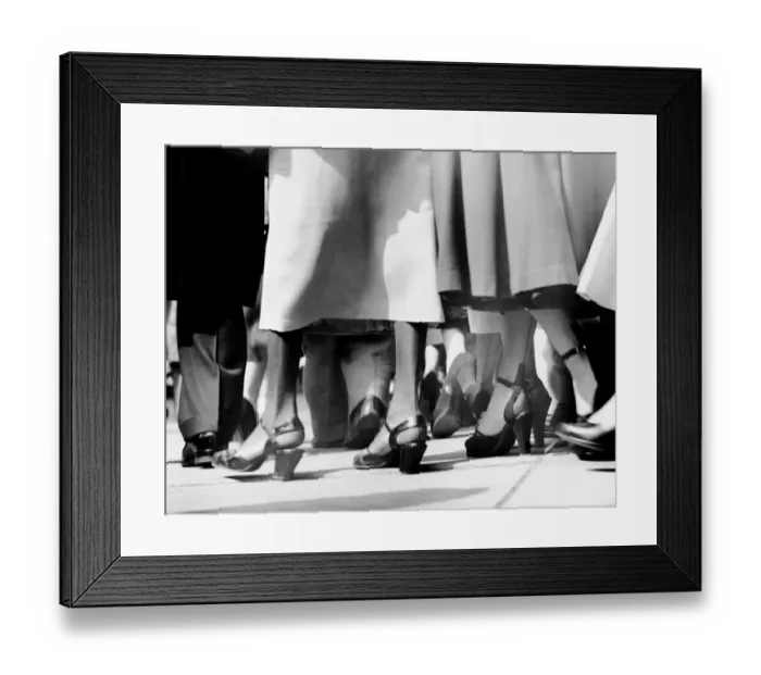 Framed Print : Close-up of feet walking on sidewalk Framed Print : Close-up of feet walking on sidewalk