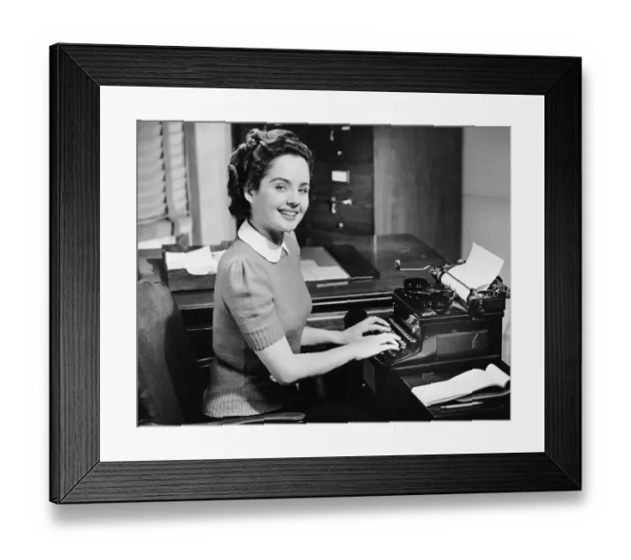 Framed Print : Secretary typing Framed Print : Secretary typing