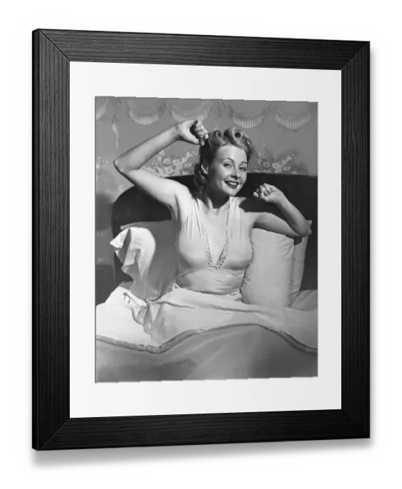 Framed Print : Woman in bed Framed Print : Woman in bed