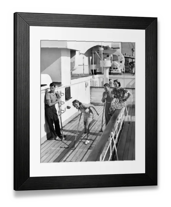Framed Print : Shuffleboard players Framed Print : Shuffleboard players