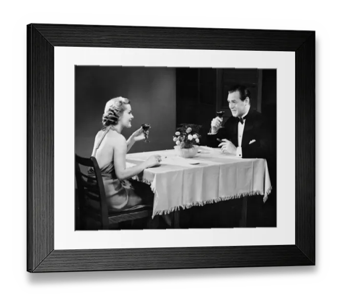 Framed Print : Couple talking over drinks Framed Print : Couple talking over drinks