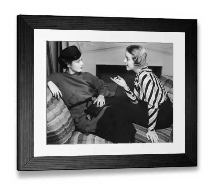 Framed Print : Two women in casual conversation Framed Print : Two women in casual conversation