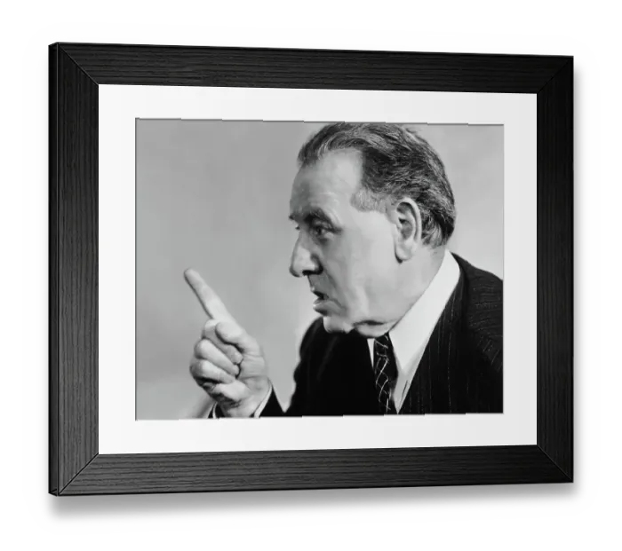 Framed Print : Portrait of mature man speaking with authority Framed Print : Portrait of mature man speaking with authority
