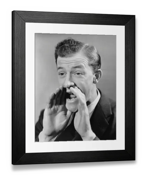 Framed Print : Man shouting