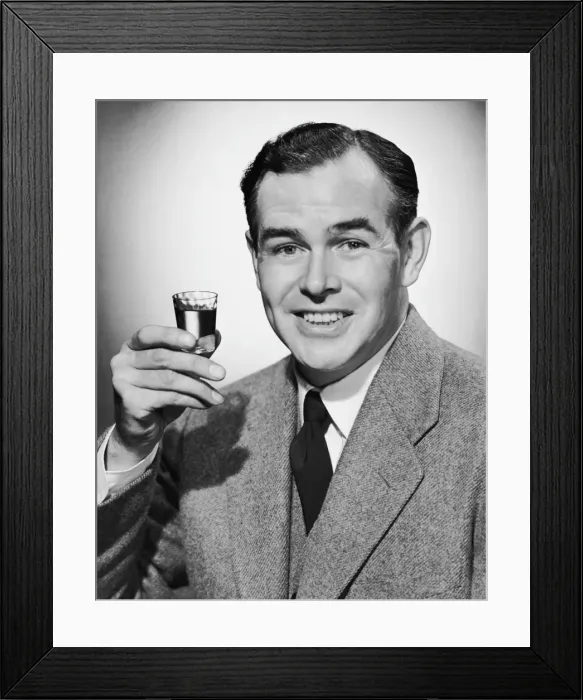 Framed Print : Man with alcoholic beverage Framed Print : Man with alcoholic beverage
