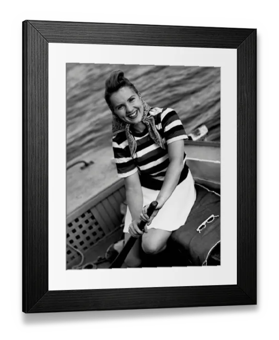 Framed Print : Woman in a speedboat Framed Print : Woman in a speedboat