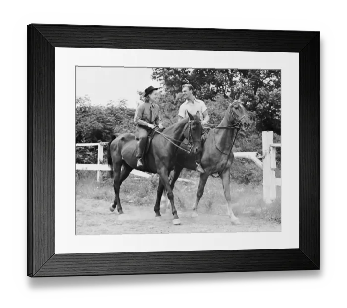 Framed Print : Couple horseback riding Framed Print : Couple horseback riding