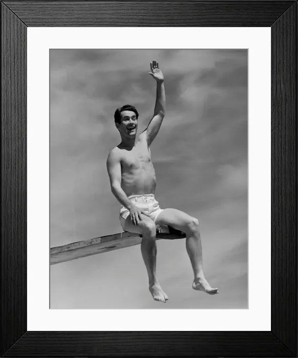 Framed Print : Man on diving board Framed Print : Man on diving board