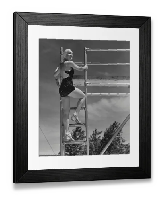 Framed Print : Woman on Diving Board Framed Print : Woman on Diving Board