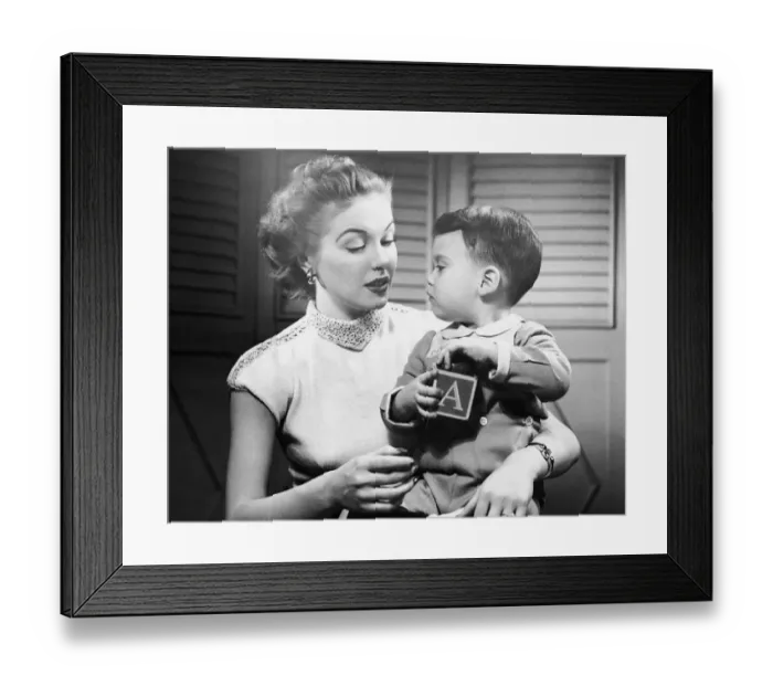 Framed Print : Mother talking to son Framed Print : Mother talking to son