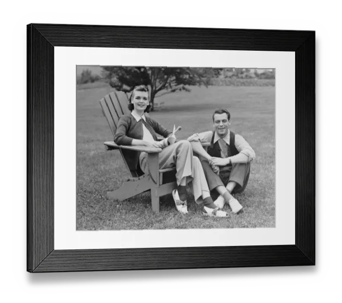 Framed Print : Couple sitting outdoors Framed Print : Couple sitting outdoors