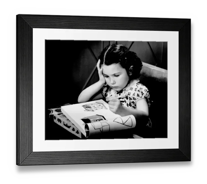Framed Print : Girl with coloring book Framed Print : Girl with coloring book