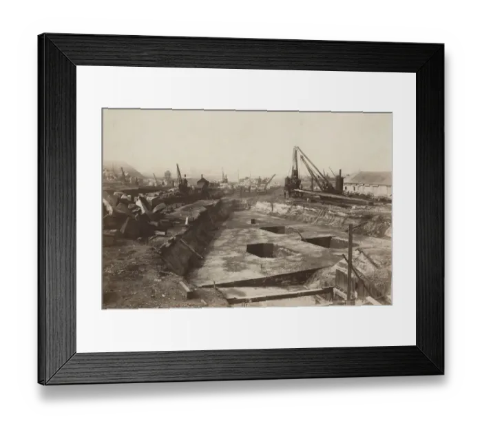 Framed Print : Huty18568, construction site, T  /  BRI  /  MANCHESTER SHIP CANAL  /  LANCS, T 23327 BOX 1108 5  /  4