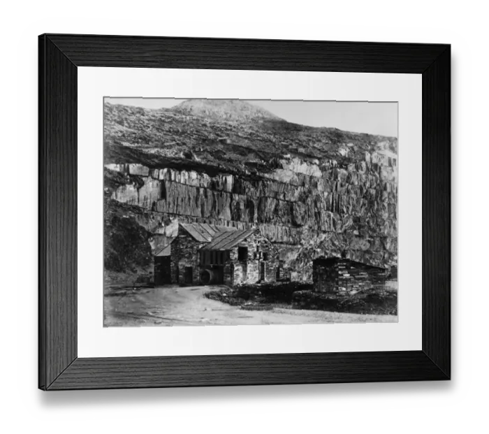 Framed Print : Black and White, diry 18480, J1681007, quarry, slate, H 75272, outdoors, day, no people