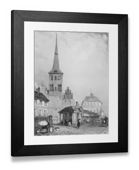 Framed Print : Huty18462, outdoors, day, street, print, T / GER / BERLIN / ST NICHOLAS CHURCH, background people Framed Print : Huty18462, outdoors, day, street, print, T / GER / BERLIN / ST NICHOLAS CHURCH, background people