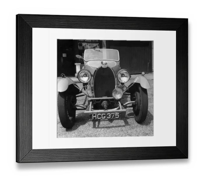Framed Print : Bugatti. circa 1949: A sporting-bodied Type 44 Bugatti with a 1949 numberplate