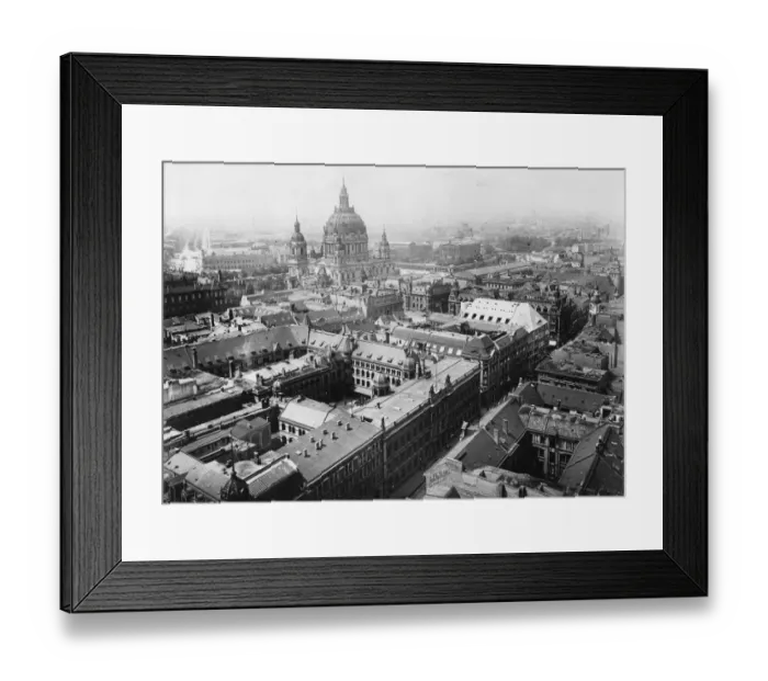 Framed Print : Berlin. 11th July 1917: An aerial view of Berlin showing the dome of the Framed Print : Berlin. 11th July 1917: An aerial view of Berlin showing the dome of the