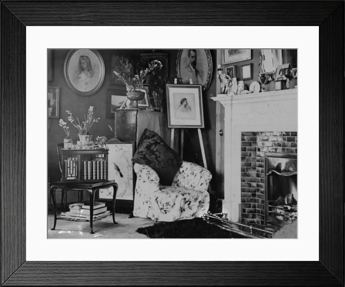 Framed Print : Tiled Fireplace