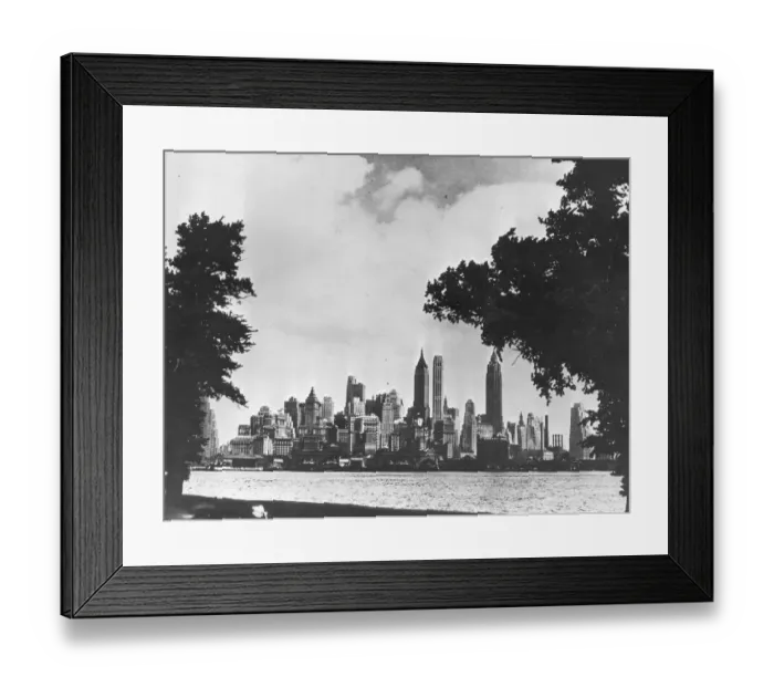 Framed Print : Manhattan. 11th November 1968: The skyline of Manhattan seen Framed Print : Manhattan. 11th November 1968: The skyline of Manhattan seen