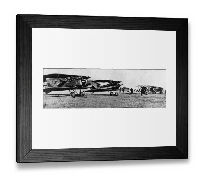 Framed Print : Albatross. 1st April 1918: Two German Albatross bi-planes with others in background Framed Print : Albatross. 1st April 1918: Two German Albatross bi-planes with others in background