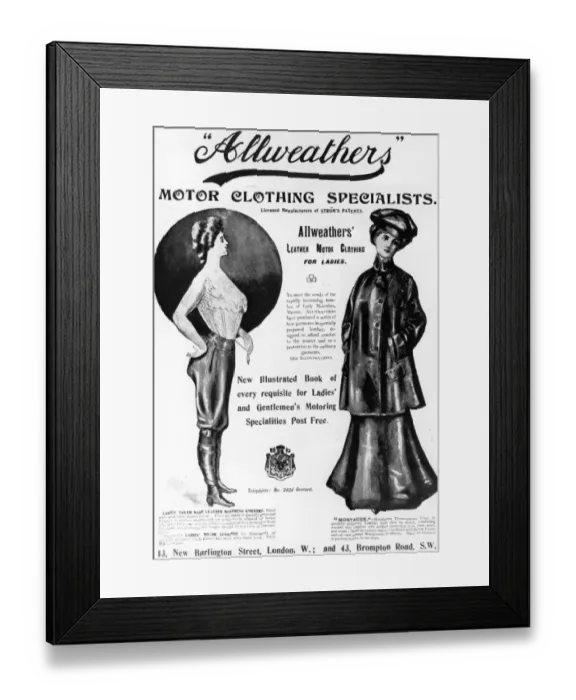 Framed Print : Motor Clothing Framed Print : Motor Clothing