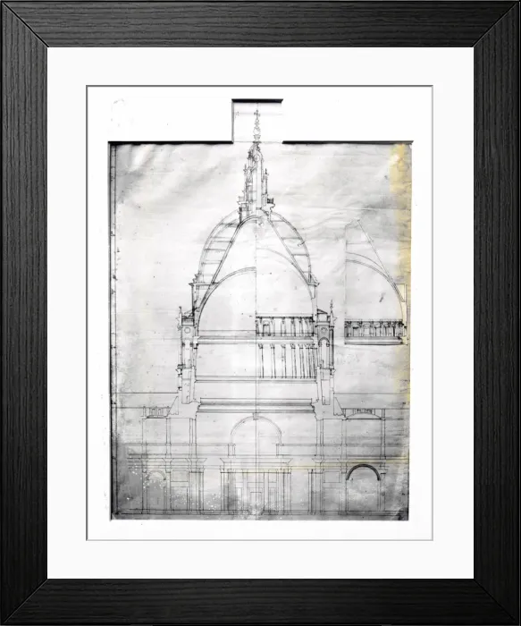 Framed Print : Wrens Plan Of St Paul s Framed Print : Wrens Plan Of St Paul s