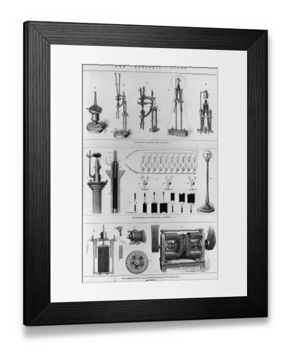 Framed Print : Lights. 25th January 1879: A collection of electric lights Framed Print : Lights. 25th January 1879: A collection of electric lights