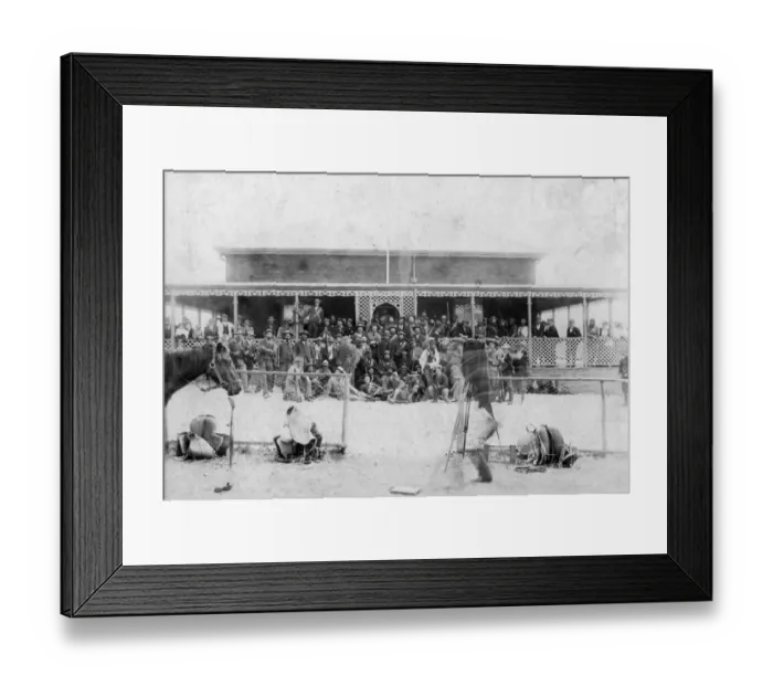 Framed Print : Homestead. circa 1900: A group of Boers, ready to defend a homestead during the Boer War Framed Print : Homestead. circa 1900: A group of Boers, ready to defend a homestead during the Boer War