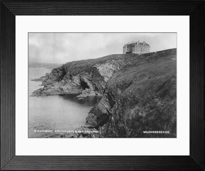 Framed Print : Newquay. Beacon Cove and Sea Caverns, Newquay, Cornwall, circa 1920 Framed Print : Newquay. Beacon Cove and Sea Caverns, Newquay, Cornwall, circa 1920