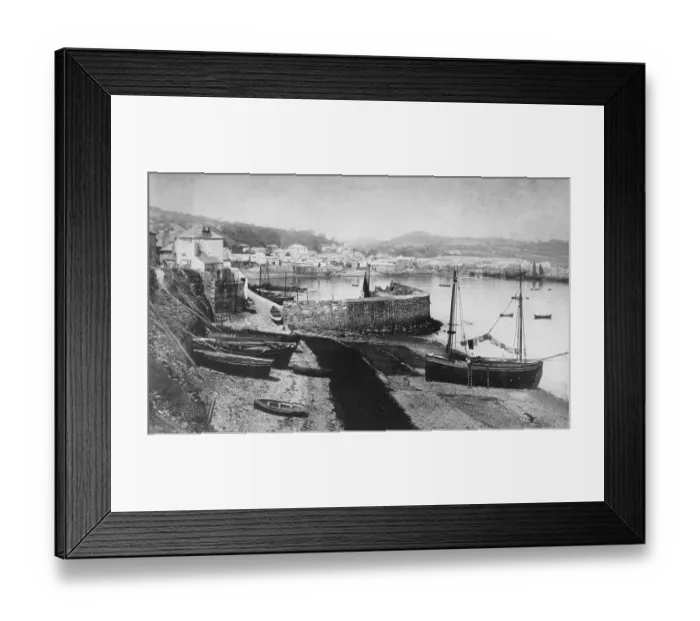 Framed Print : Newlyn, Cornwall, circa 1890. From a sepia photograph Framed Print : Newlyn, Cornwall, circa 1890. From a sepia photograph