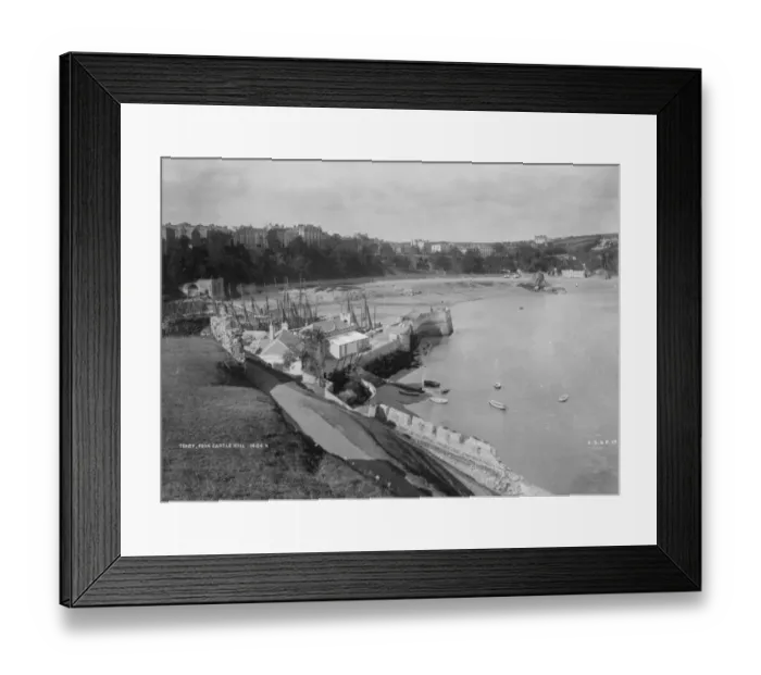 Framed Print : Tenby, Pembrokeshire, Wales from Castle Hill, circa 1910 Framed Print : Tenby, Pembrokeshire, Wales from Castle Hill, circa 1910