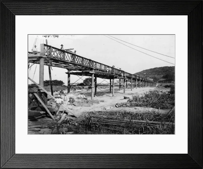 Framed Print : Bridge Building Framed Print : Bridge Building