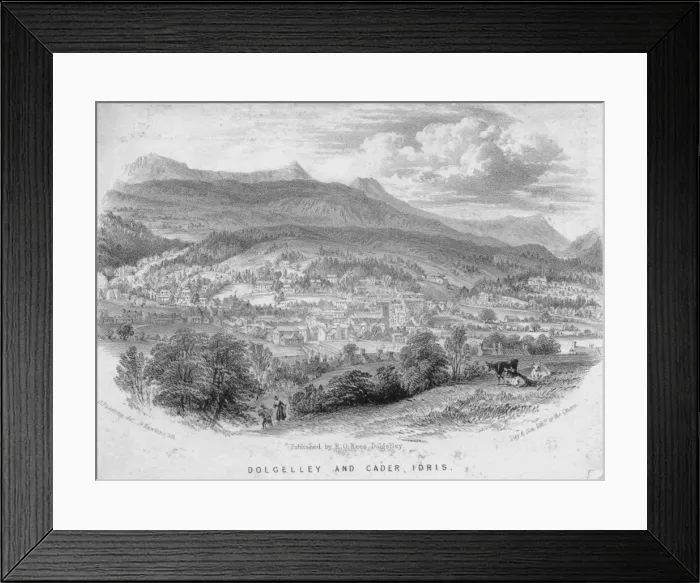 Framed Print : Dolgelly. Dolgelley and Cader Idris, Merioneth, Wales, circa 1800 Framed Print : Dolgelly. Dolgelley and Cader Idris, Merioneth, Wales, circa 1800