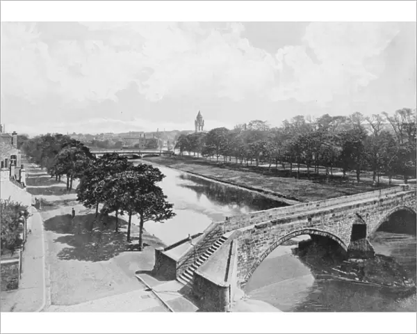 River Esk. View along the River Esk, Musselburgh, Midlothian, Scotland, circa 1900